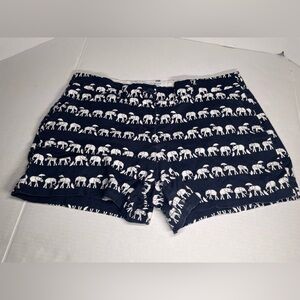 Crown & Ivy Navy and White Patterned Elephant Women’s 12P Shorts